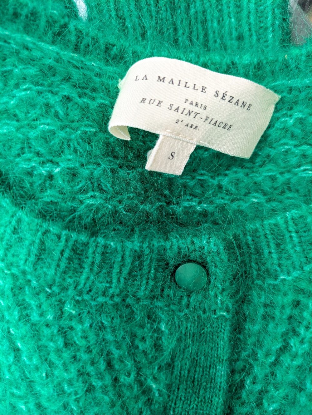 Sezane Solena Cardigan Vert Flash - Size S - Picture 7 of 7